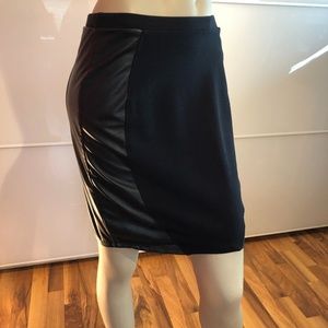 Black Skirt with fur leather on the sides